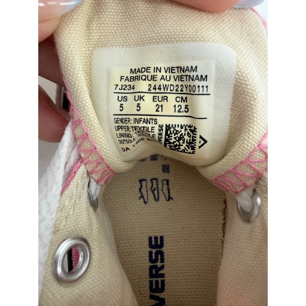 Converse Chuck Taylor All Star High Top Pink Baby Shoes Size 5 Toddler Sneaker